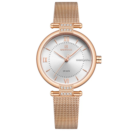 Montre femme Leopard avec strass et pierre verte